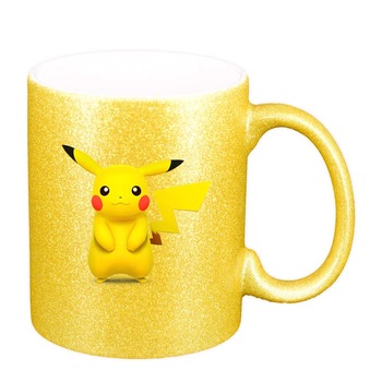 Cana Pikachu, auriu sidefata glitter, 330ml, D319 Cana Pikachu, auriu sidefata glitter, 330ml, D319