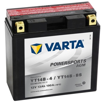 Baterie pentru motocicleta Powersports AGM 12 V 13 Ah YT14B-4 / YT14B-BS, Varta Baterie pentru motocicleta Powersports AGM 12 V 13 Ah YT14B-4 / YT14B-BS, Varta