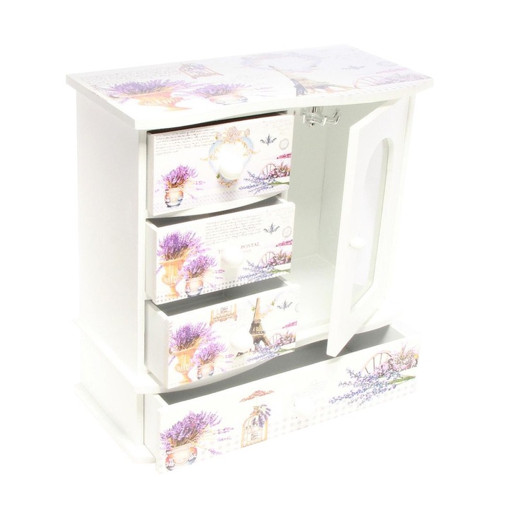 Fa ékszerdoboz, levendula, Cadouridiversity