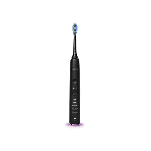Periuta de dinti sonica electrica Philips Sonicare DiamondClean Smart HX9924/17, 62000 miscari/minut, 5 moduri de curatare, 3 intensitati, 4 capete de periere, pahar de incarcare, toc de transport, aplicatie Sonicare, Negru