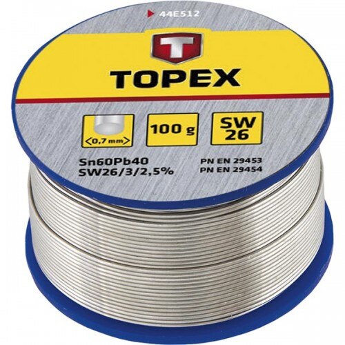Fludor, 60% Sn, 0.7 mm diam., 100 g, Topex 44E512
