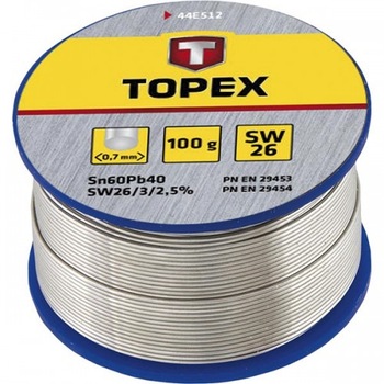 Fludor, 60% Sn, 0.7 mm diam., 100 g, Topex 44E512 Fludor, 60% Sn, 0.7 mm diam., 100 g, Topex 44E512