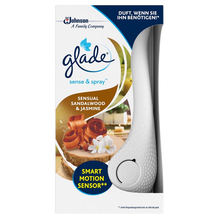 Glade Sense & Spray, automata légfrissítő, Szantálfa, 18 ml