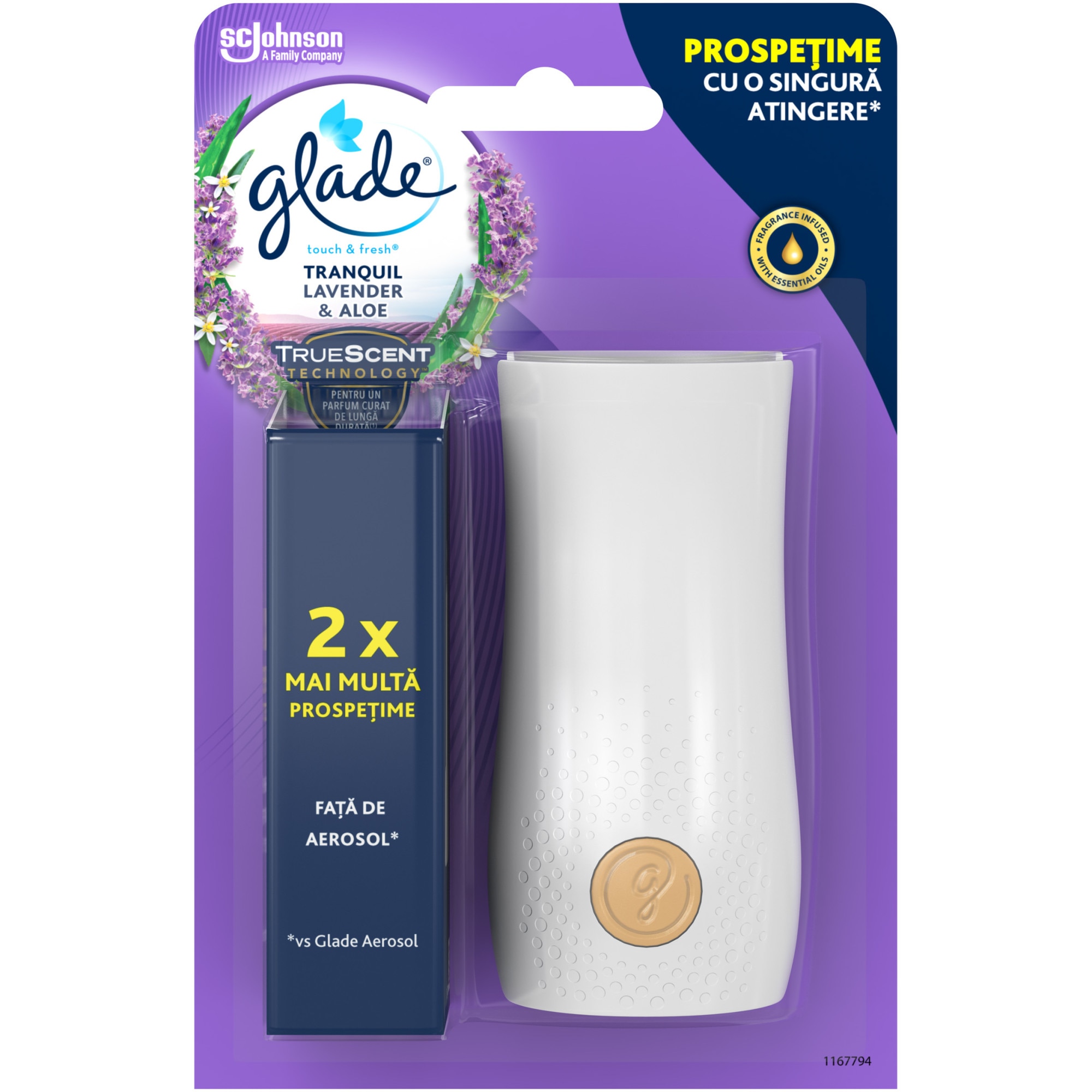 Odorizant de camera Glade touch & fresh Lavender, 10 g