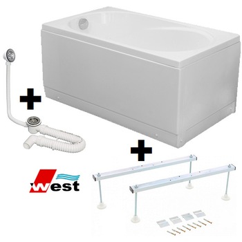Pachet Complet Cada Acril 130x70 - Masca Frontala, Cadru Metalic, Sifon Evacuare si Cada de Baie West Rose 130x70 Pachet Complet Cada Acril 130x70 - Masca Frontala, Cadru Metalic, Sifon Evacuare si Cada de Baie West Rose 130x70