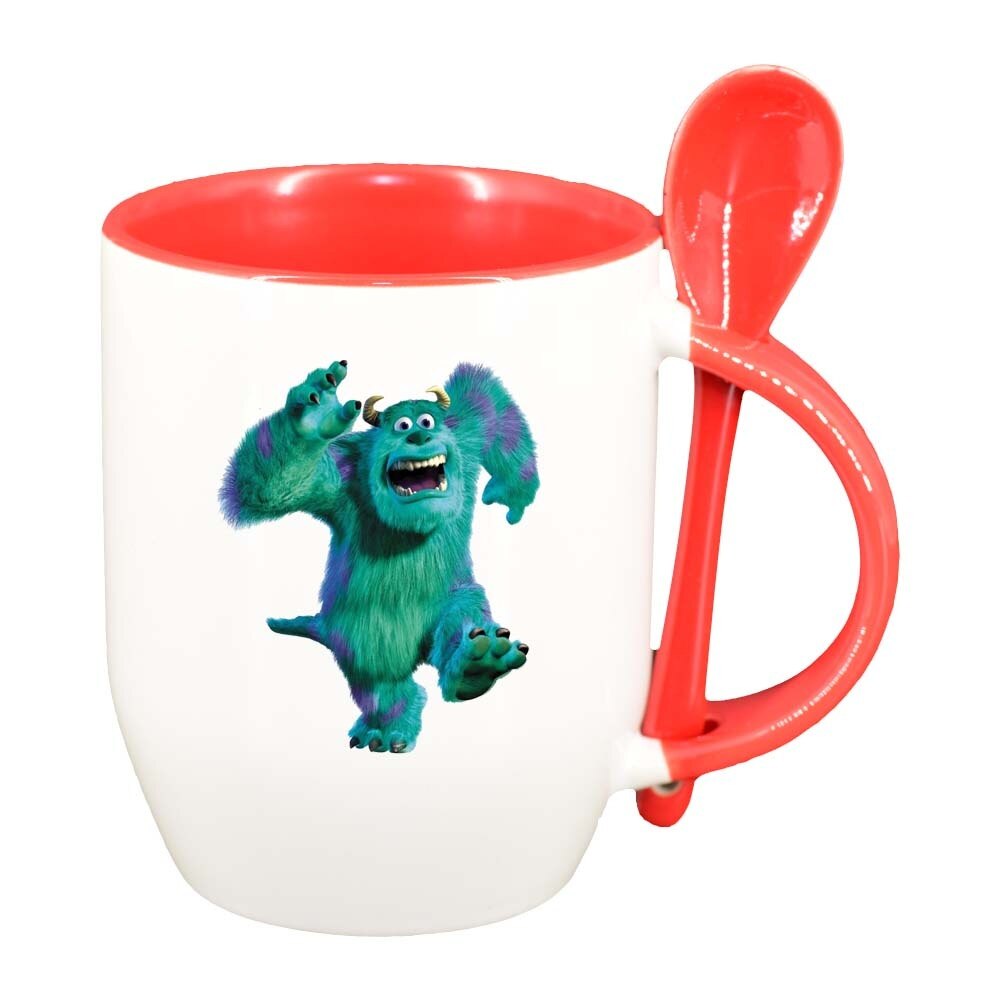 Cana Monster Inc cu lingurita, interior rosu, 330ml, D321