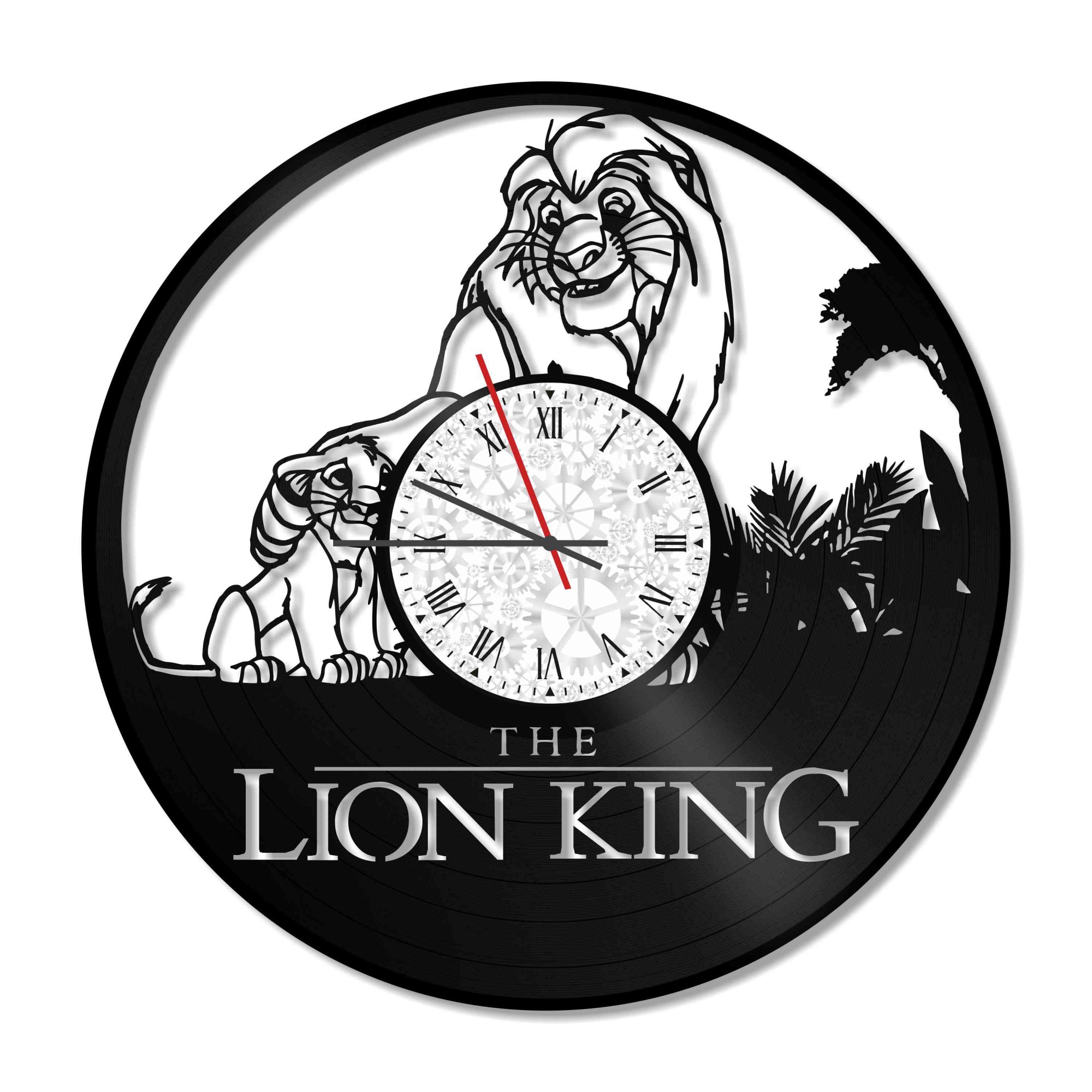 Ceas de perete Vintage din vinil Revival Vinyl Wall Clock The Lion King