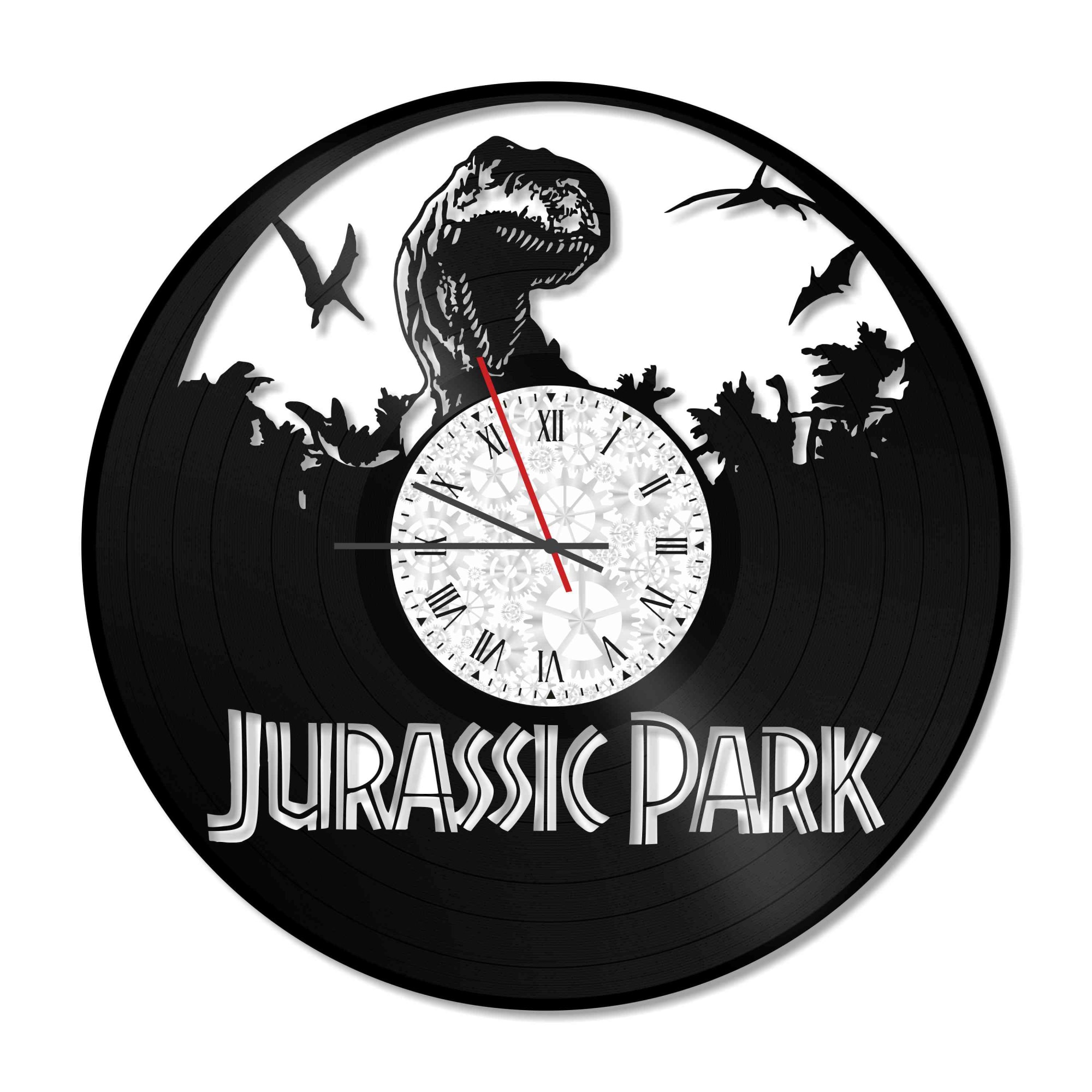 Ceas de perete Vintage din vinil Revival Vinyl Wall Clock Jurassic Park