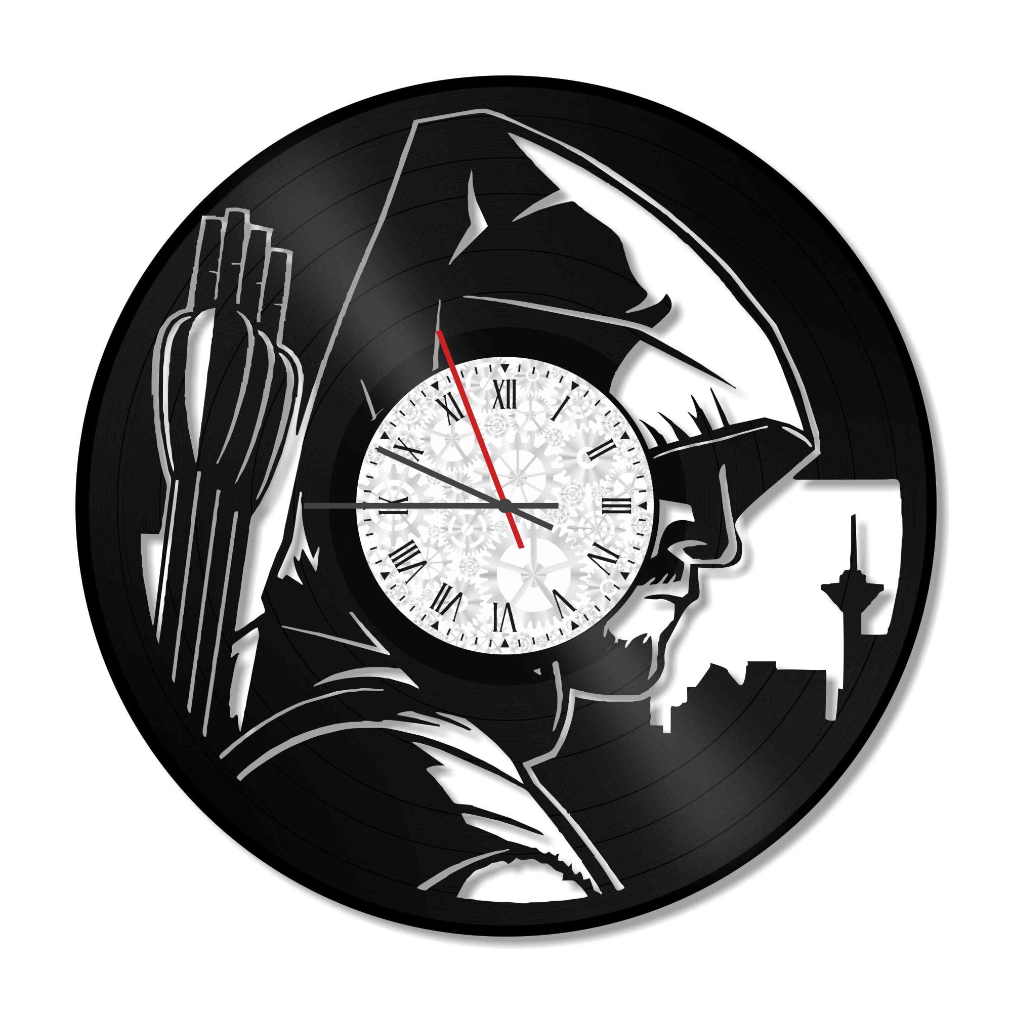 Ceas de perete Vintage din vinil Revival Vinyl Wall Clock Arrow The Movie