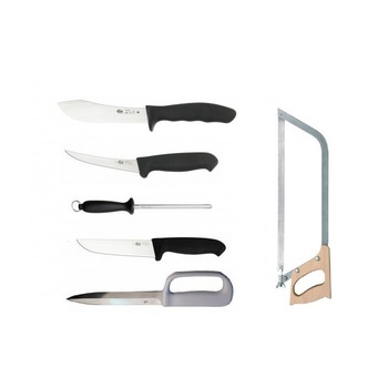 Set cutite de macelarit si fierastrau macelar vanat/domestice, Mora CM7 Set cutite de macelarit si fierastrau macelar vanat/domestice, Mora CM7