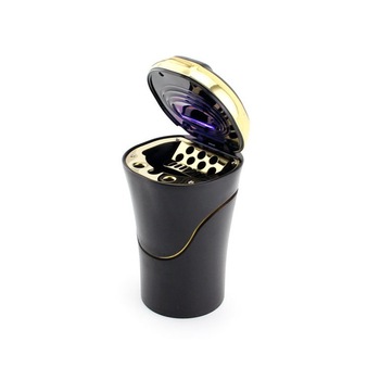 Scrumiera Auto N09C cu Led, Bricheta, Negru/Auriu Scrumiera Auto N09C cu Led, Bricheta, Negru/Auriu
