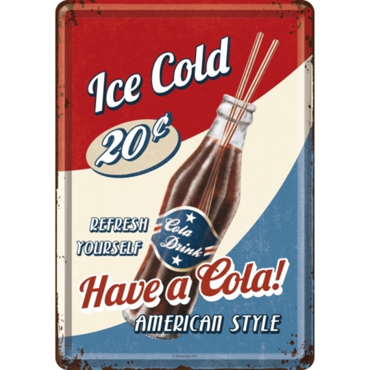 Placa metalica decor 10x14 cm "Have a Cola"