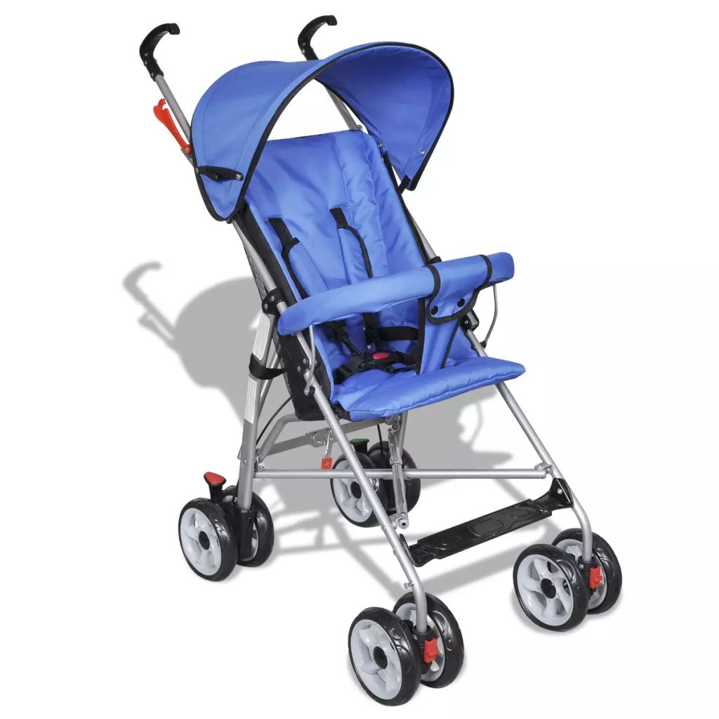 Carucior pliabil cu design modern pentru copii, vidaXL, Albastru