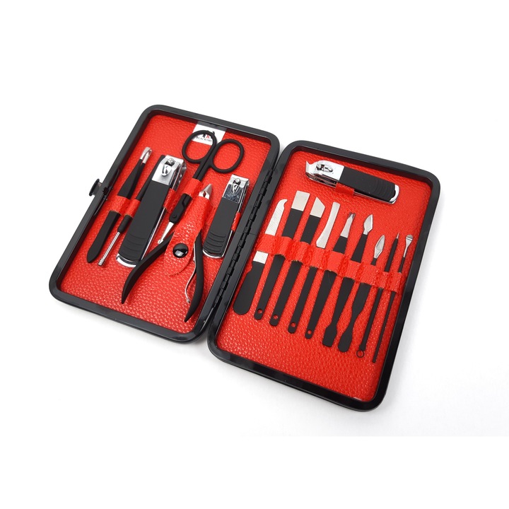 Trusa profesionala manichiura BLACKSMITH Design 16 piese BT-3014