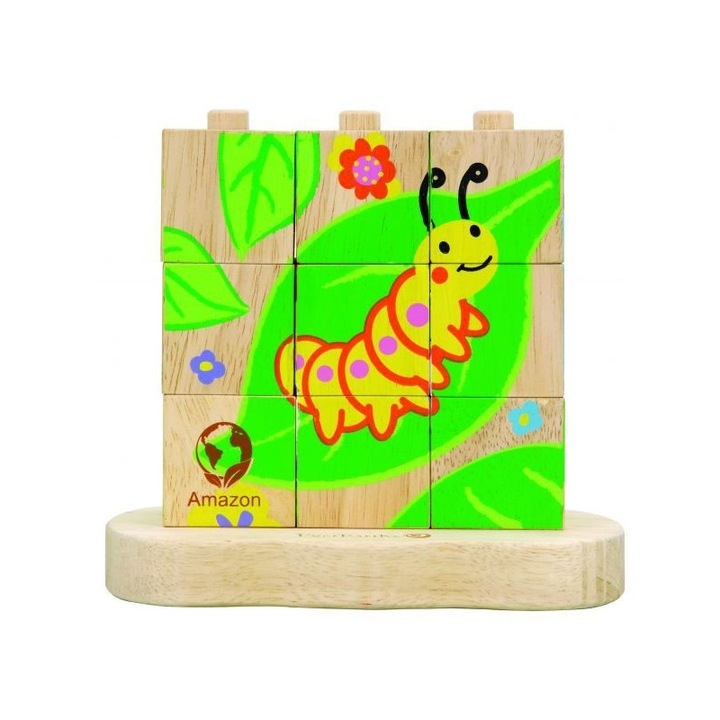 De la omida la fluture - puzzle de stivuit, EverEarth, Lemn, 2 ani+