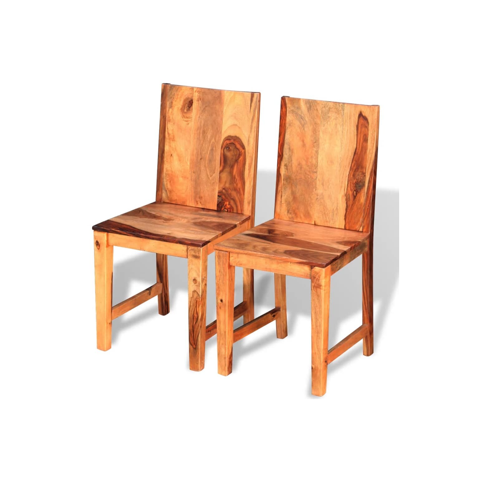 Set de 2 scaune de lemn de palisandru pentru bucatarie, vidaXL, Maro