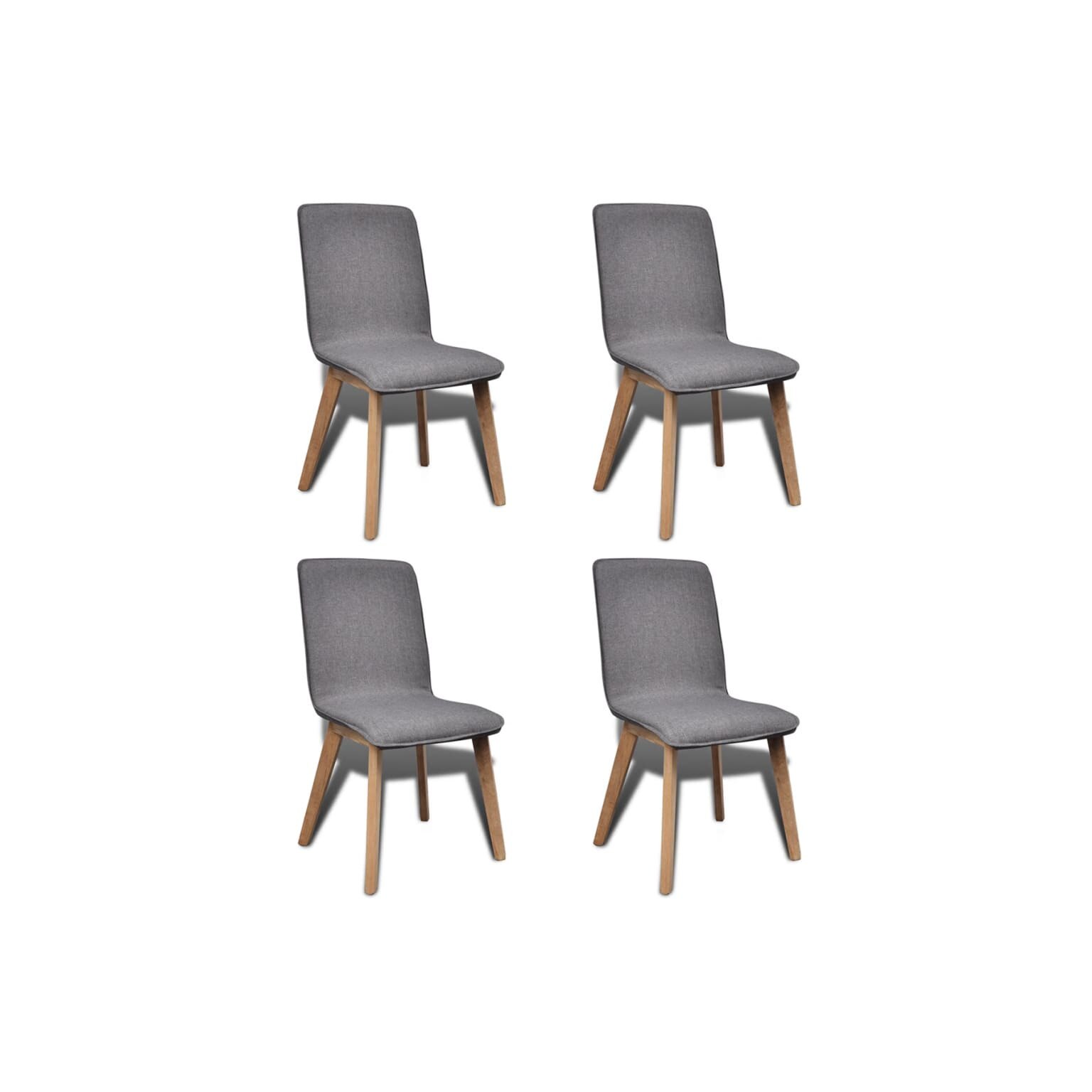 Set de 4 scaune de bucatarie design clasic, vidaXL, Tesatura, Gri