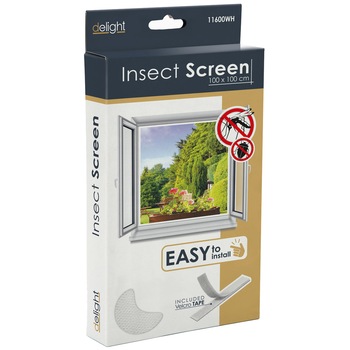 Plasa anti-tantari pentru ferestre Delight 11600WH, 100 x 100 cm, Alb Plasa anti-tantari pentru ferestre Delight 11600WH, 100 x 100 cm, Alb