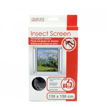 Plasa anti-tantari pentru ferestre Delight 11602BK, rezistenta la razele UV, 130x150 cm, negru Plasa anti-tantari pentru ferestre Delight 11602BK, rezistenta la razele UV, 130x150 cm, negru