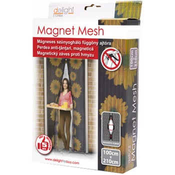 Plasa anti-tantari pentru usa Delight 11398A, inchidere magnetica, 100x210 cm, model floarea soarelui Plasa anti-tantari pentru usa Delight 11398A, inchidere magnetica, 100x210 cm, model floarea soarelui