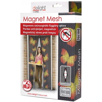 Plasa anti-tantari pentru usa Delight 11398C, inchidere magnetica, 100x210 cm, model fluturi Plasa anti-tantari pentru usa Delight 11398C, inchidere magnetica, 100x210 cm, model fluturi