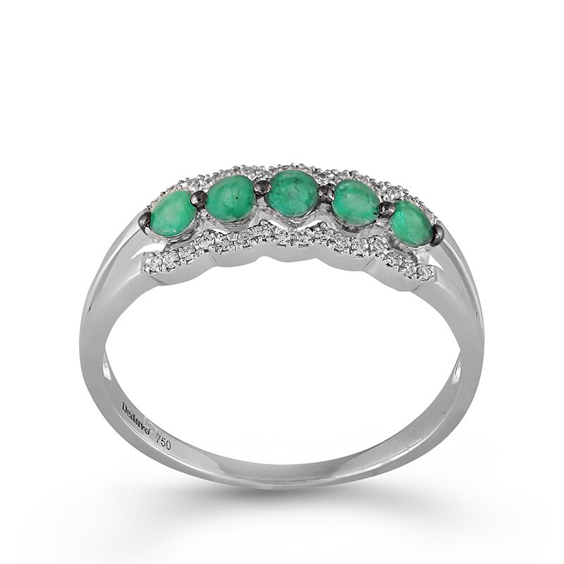 Inel Deruvo Aur 18k Diamante, Smaralde, 53 R25151EWN-W