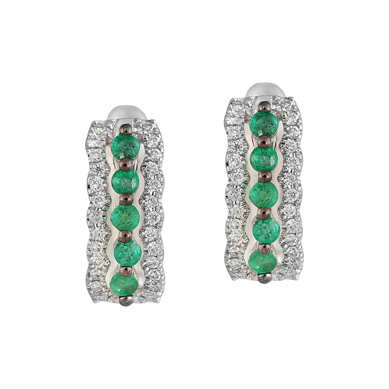 Cercei Deruvo Aur 18k Diamante , Smaralde E24851EWN-W