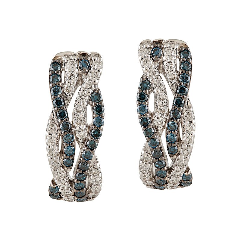 Cercei Deruvo Aur 18k Diamante, Diamante Albastre E26066R-W