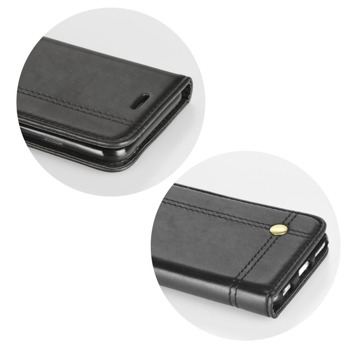 Husa Carte Prestige pentru Samsung Galaxy A21s, Inchidere Magnetica, Negru