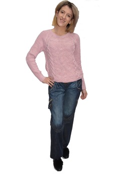 Blugi dreoti cu design de cusatura crem la buzunare, D&J Exclusive, Albastru marin Blugi dreoti cu design de cusatura crem la buzunare, D&J Exclusive, Albastru marin