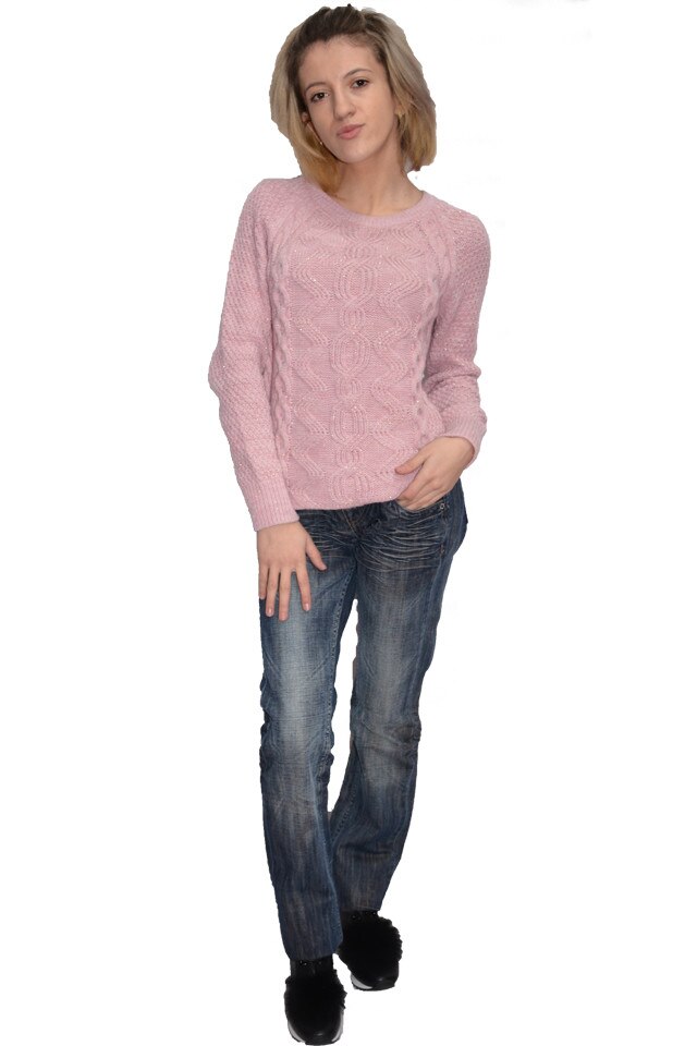 Blugi clasici cu talie joasa, D&J Exclusive, Albastru marin