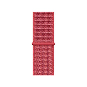 Curea material textil, Compatibila cu Apple Watch 1/2/3/4, Bratara Sport cu arici, 38mm, Rosu