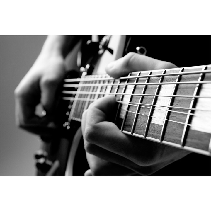 Tablou grand canvas alb negru " Play the Guitar" - 120 x 80 cm