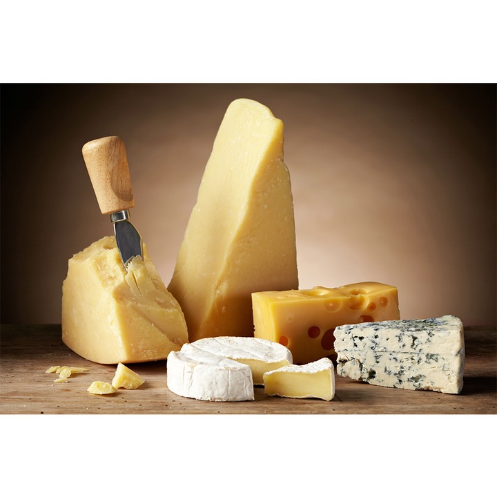 Tablou grand canvas "Various types of cheese" - 120 x 80 cm