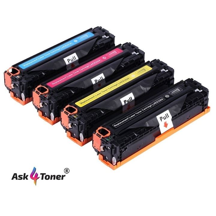 Комплект съвместими тонер касети HP CE320A/CE321A/CE322A/CE323A за HP Laserjet Pro CM1411fn, CM1412tn, CM1413fn, CM1415fn/fnw, CM1416fnw, CM1417fnw, CM1418fnw, CP1522, CP1523, CP1525/nw, CP1526nw, CP1527nw, CP1528nw