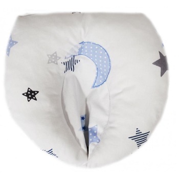 Perna pentru formarea capului bebelusului Nichiduta 20x20cm Blue Moon White Perna pentru formarea capului bebelusului Nichiduta 20x20cm Blue Moon White