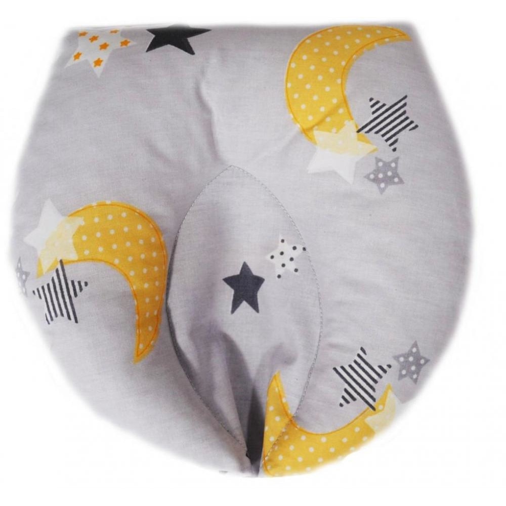 Perna pentru formarea capului bebelusului Nichiduta 20x20cm Yellow Moon Grey
