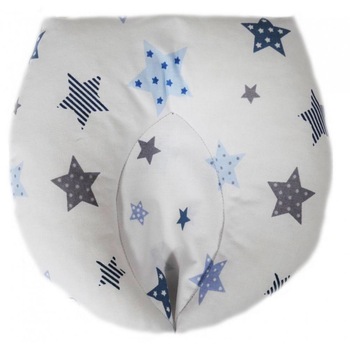 Perna pentru formarea capului bebelusului Nichiduta 20x20cm Blue and Grey Stars White Perna pentru formarea capului bebelusului Nichiduta 20x20cm Blue and Grey Stars White