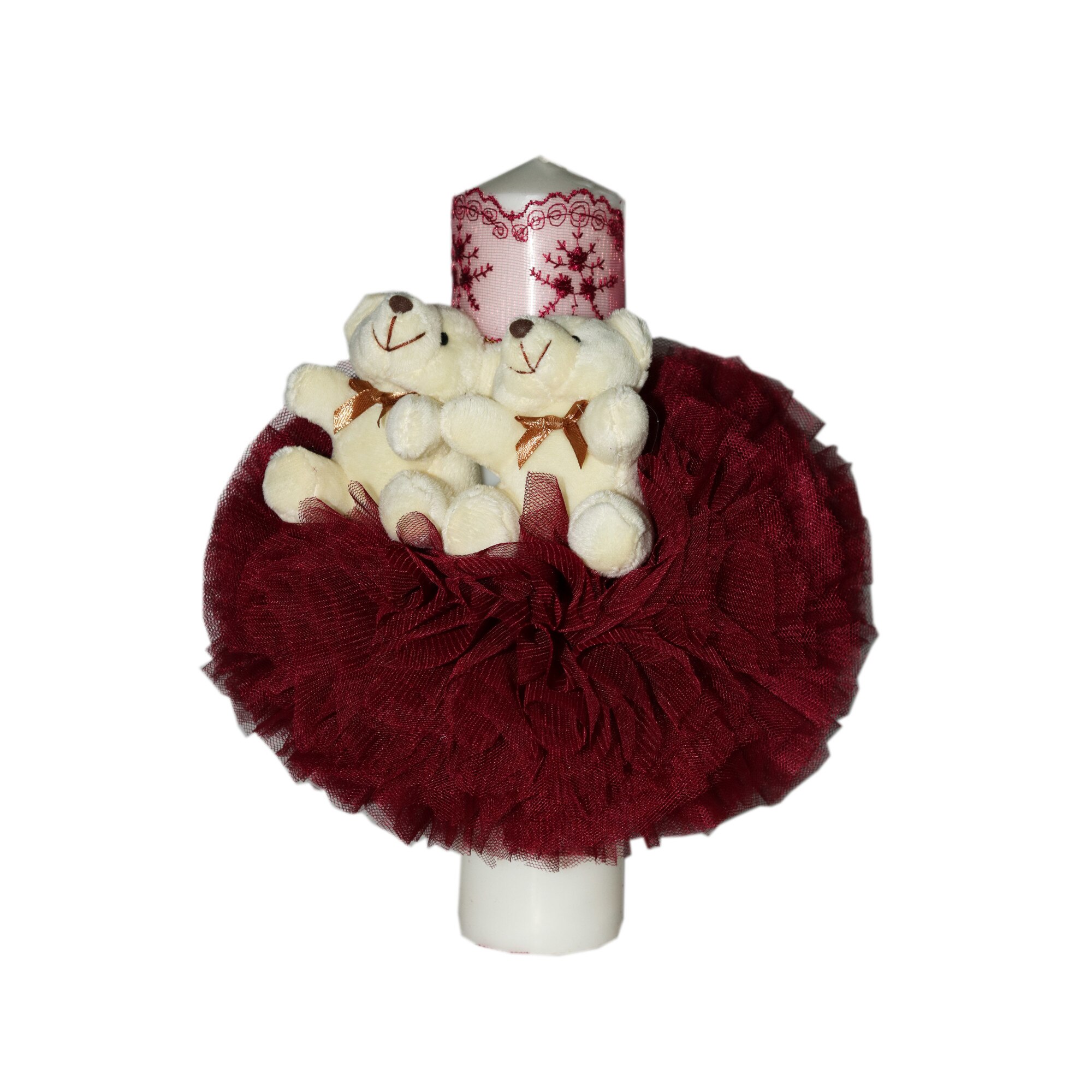 Lumanare pentru botez, grena, 30x7 cm, dae2066