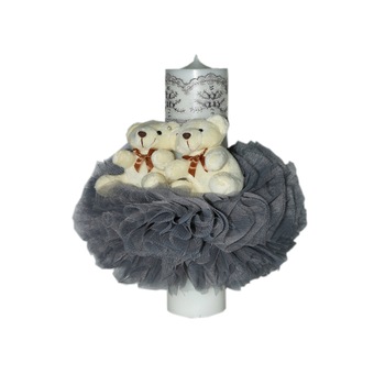 Lumanare pentru botez, gri, 30x7 cm, dae2063 Lumanare pentru botez, gri, 30x7 cm, dae2063