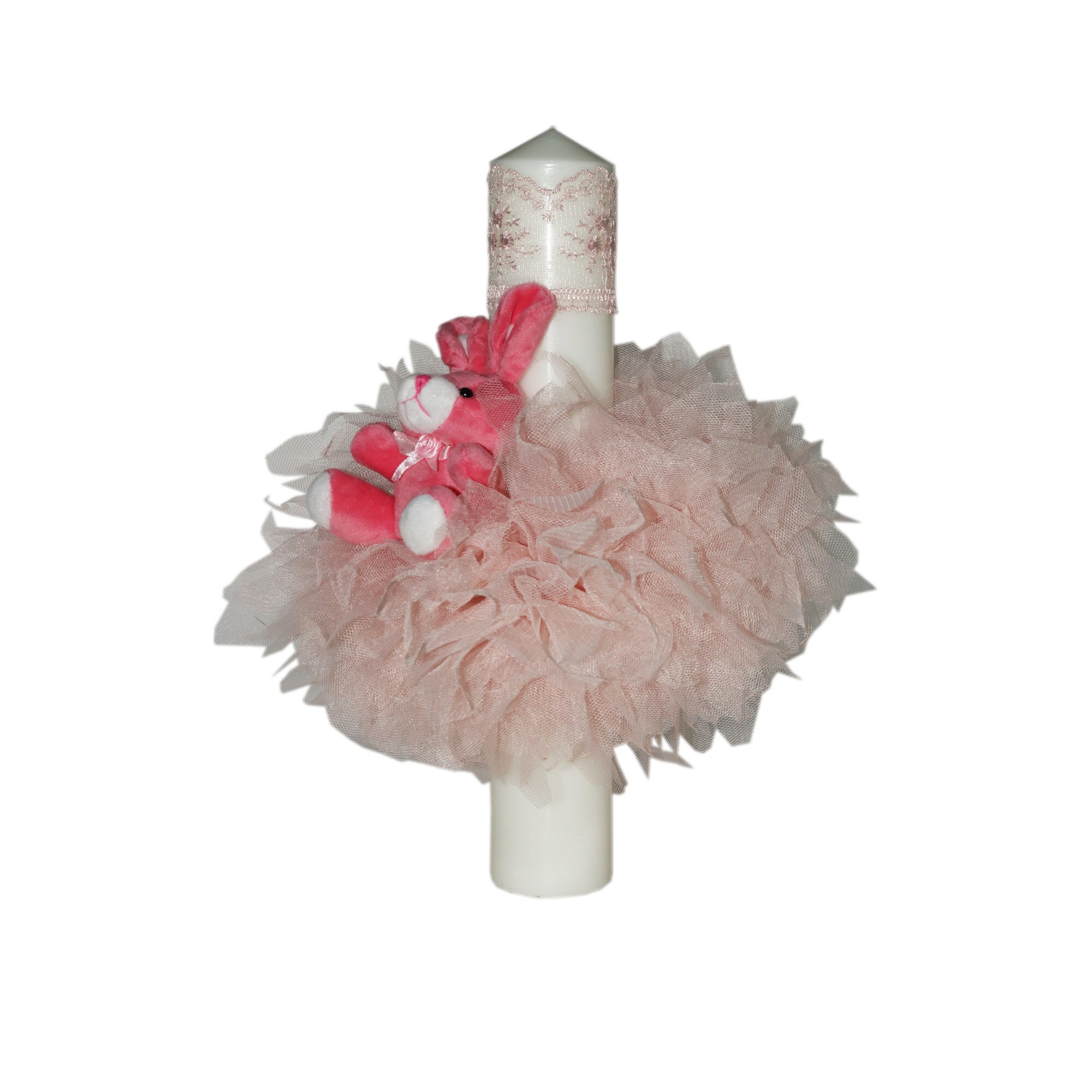 Lumanare pentru botez, roz, 35x5 cm, dae2085