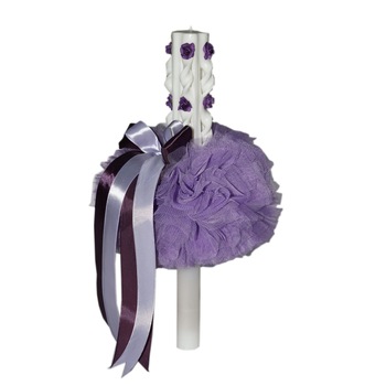 Lumanare pentru botez, sculptata, mov, 40x3 cm, dae2109 Lumanare pentru botez, sculptata, mov, 40x3 cm, dae2109