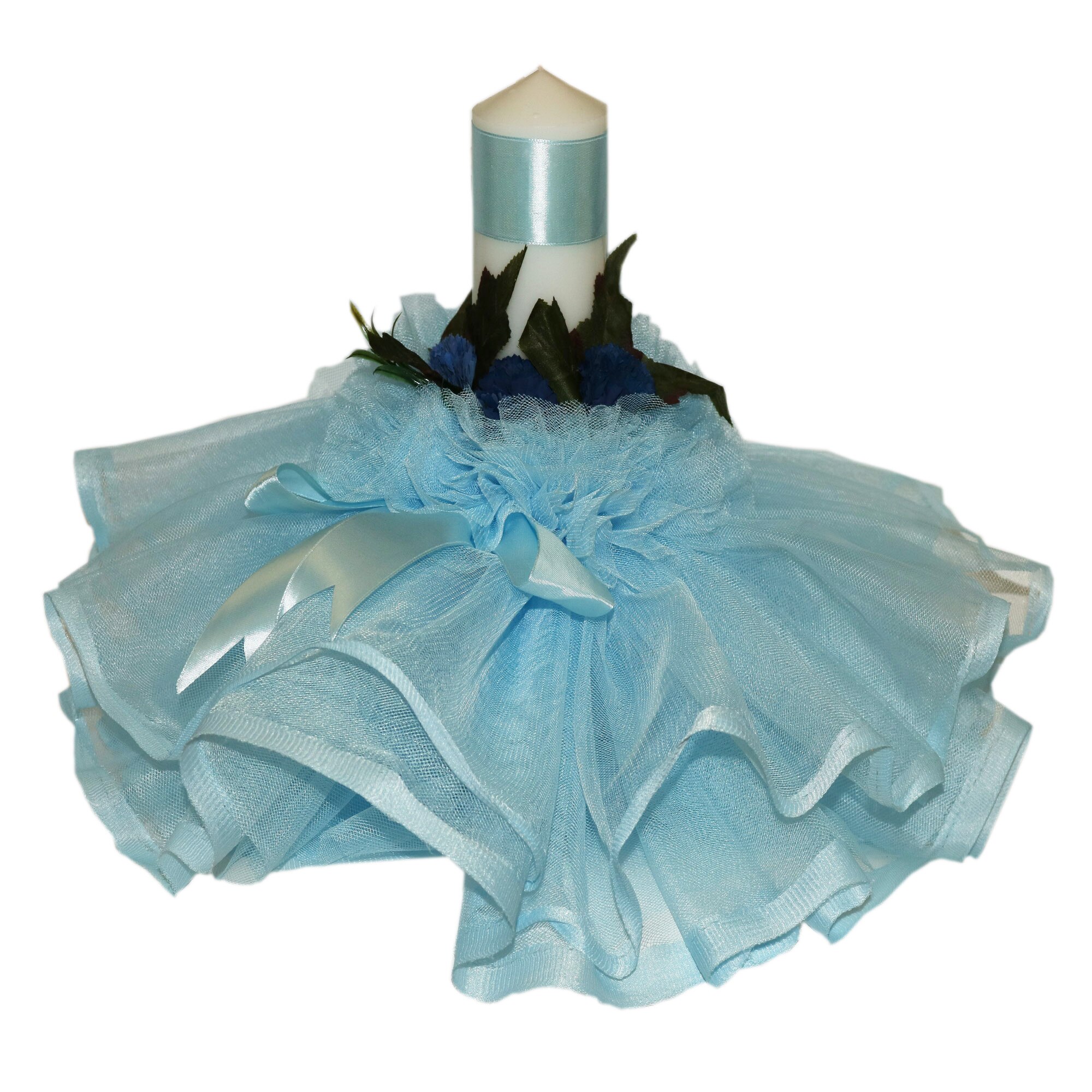 Lumanare pentru botez, bleu, 30x7 cm, dae2124