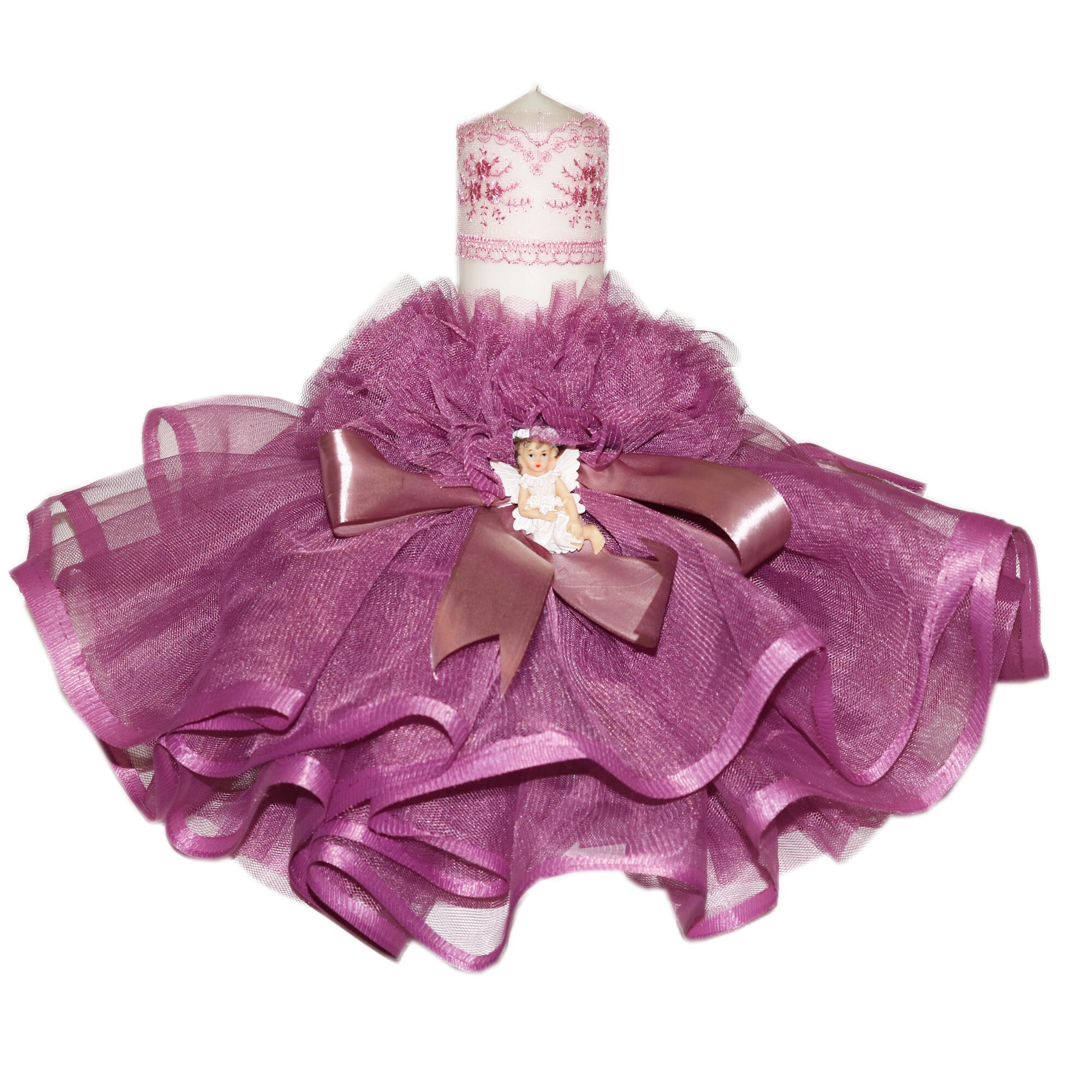 Lumanare pentru botez, lila, 30x7 cm, dae2120