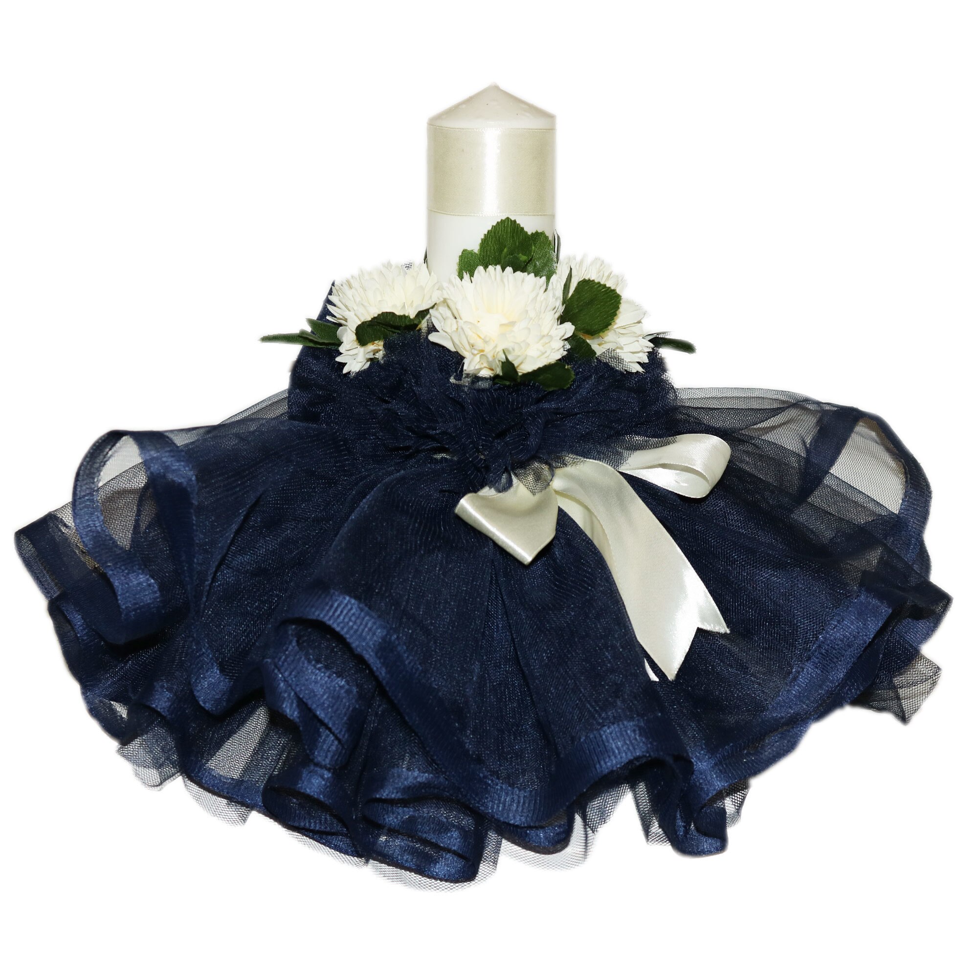 Lumanare pentru botez, bleumarin, 30x7 cm, dae2122