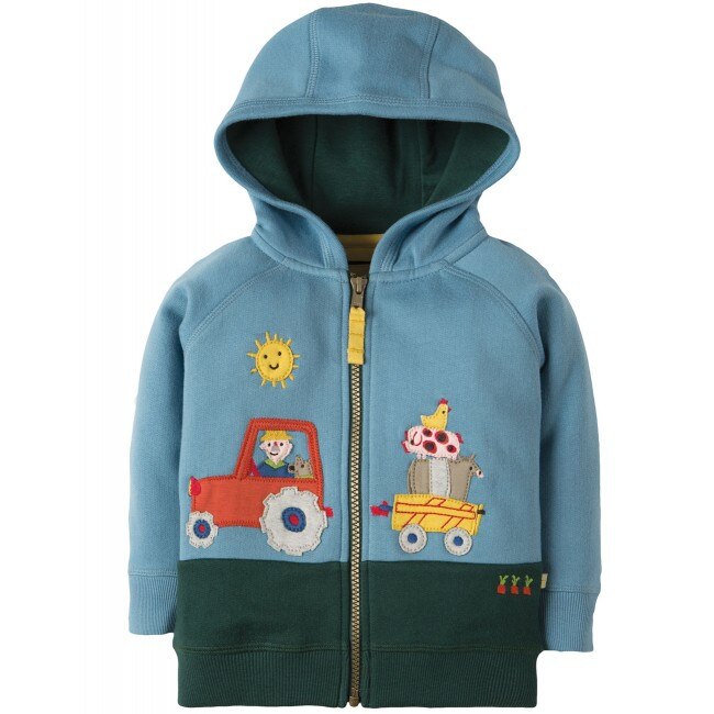 Hanorac baieti, Farmyard, Frugi, Multicolor, bumbac organic, 0-3 luni, 56-62 cm