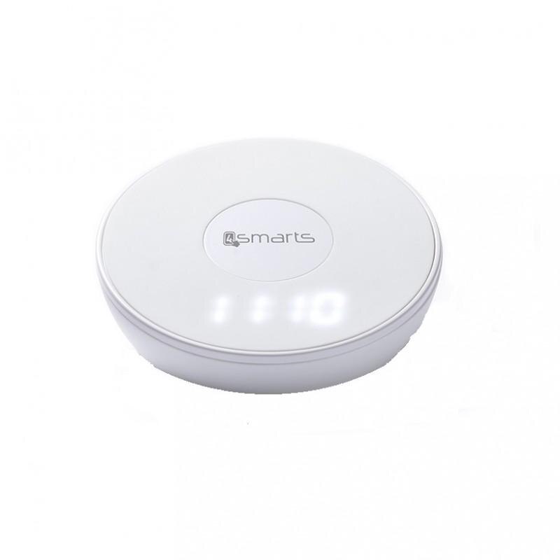Incarcator Universal Inductie cu functii de lumina/ceas/alarma 4smarts Inductive Fast Charger VoltBeam N8 10W Alb
