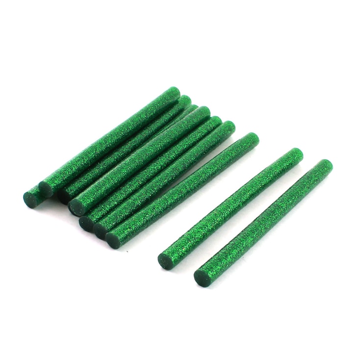Set batoane silicon verde cu sclipici, 11mm, 20cm, 50buc, 1kg