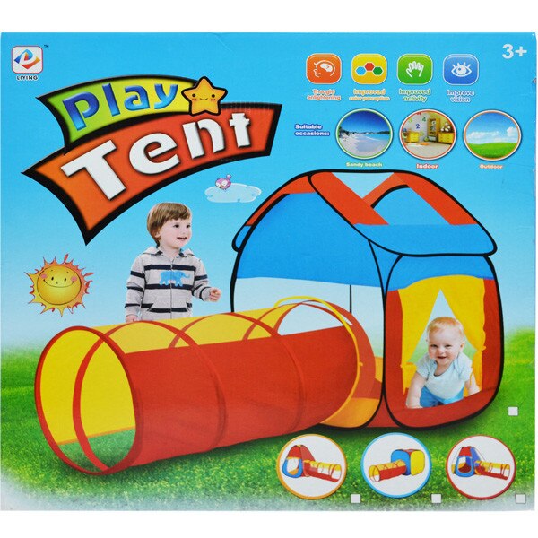 Cort de joaca pentru bebe cu tunel de interior si exterior , lungime 165 cm , Robentoys
