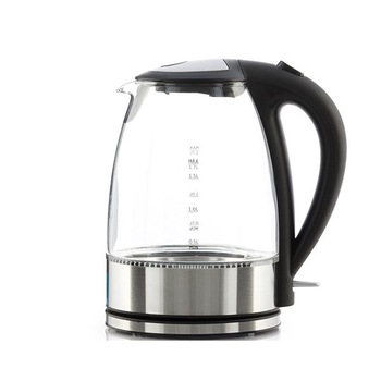 Fierbator de apa cu lumina led, filtru anticalcar, fabricat din otel inoxidabil, plastic rezistent si sticla, Innovagoods, 1850-2200 W Fierbator de apa cu lumina led, filtru anticalcar, fabricat din otel inoxidabil, plastic rezistent si sticla, Innovagoods, 1850-2200 W